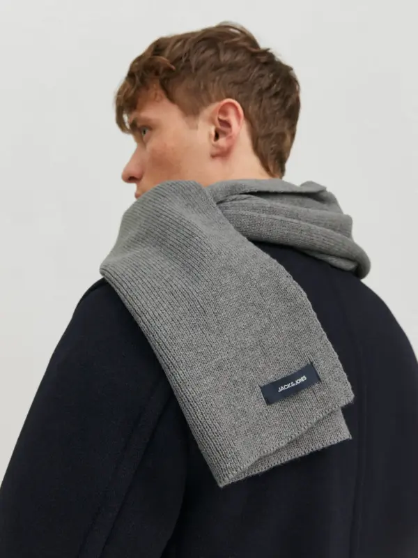 Jack & Jones JACDNA KNIT SCARF NOOS Grey Melange