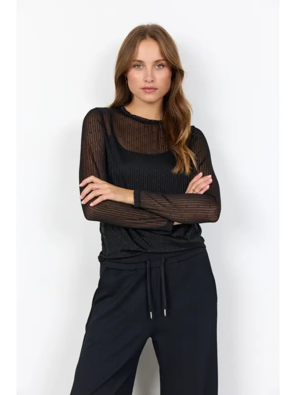 Soyaconcept SC-ARWEN 1 Mesh Bluse BLACK