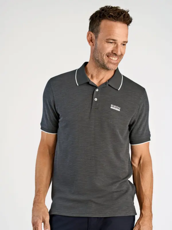 Bison Fast Dry Pique Polo BLACK