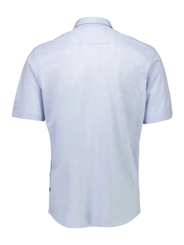 Bison Knitted Piqué Skjorte LT BLUE MEL