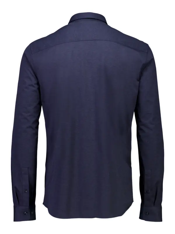 Bison Knitted Piqué Skjorte NAVY MEL
