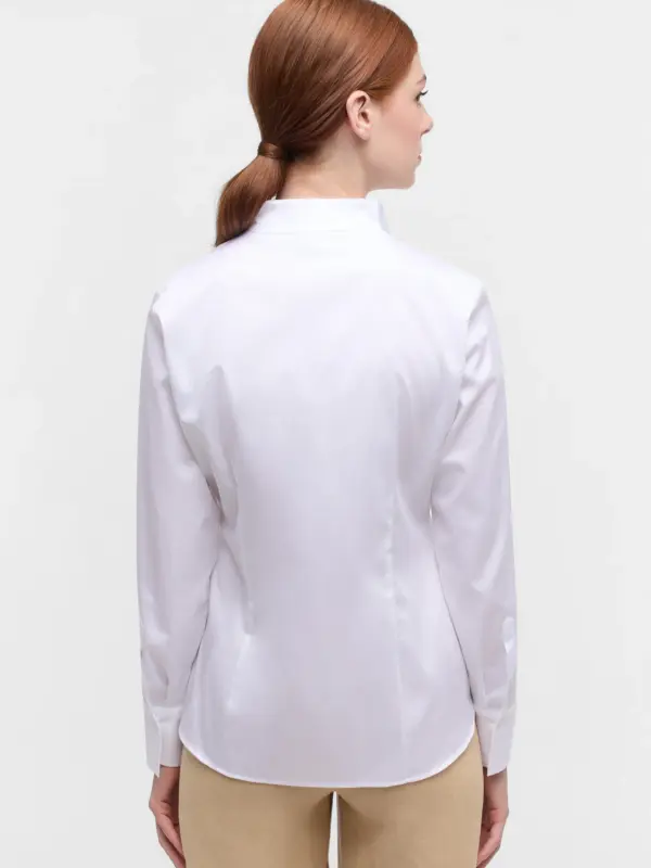 ETERNA Satin Shirt Blouse Skjorte Hvid