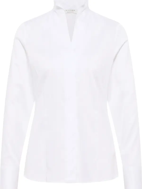 ETERNA Satin Shirt Blouse Skjorte Hvid
