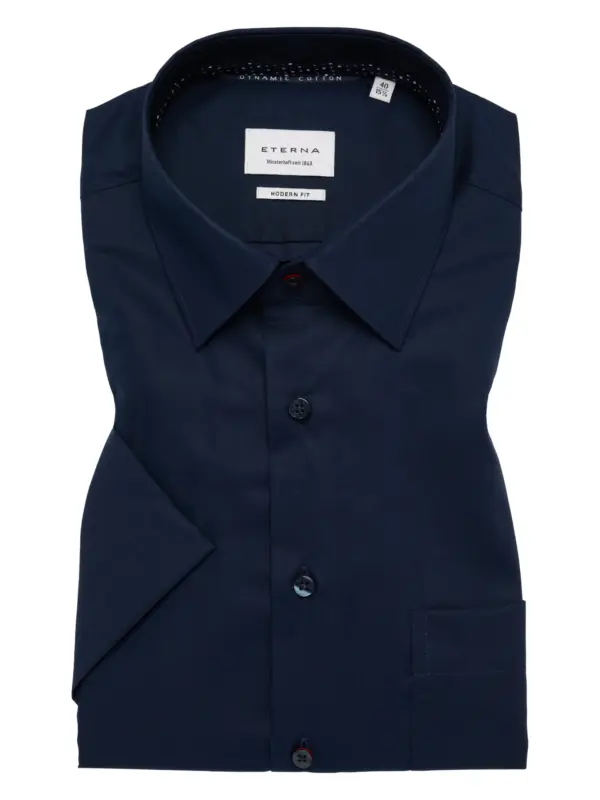 Eterna Poplin Skjorte 1482_19C181 Navy