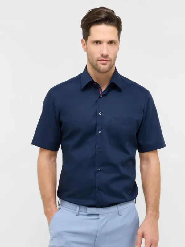 Eterna Poplin Skjorte 1482_19C181 Navy
