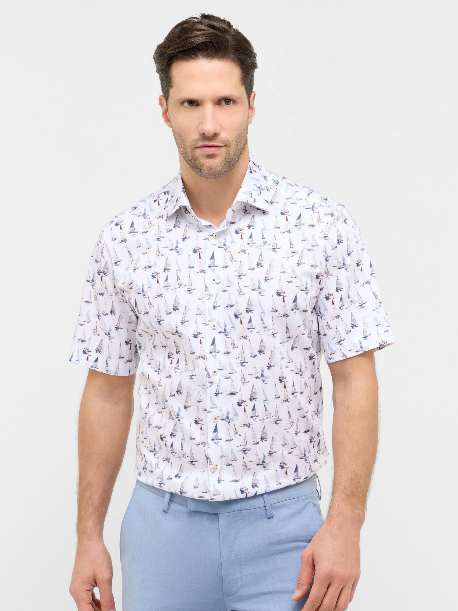 Eterna Twill Skjorte 1377_14C18K Blue