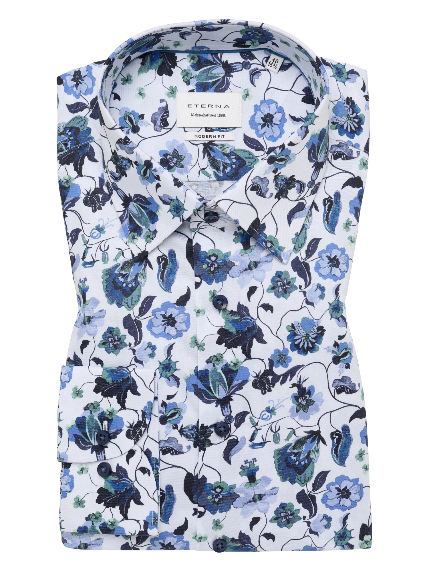 Eterna Twill Skjorte 1398_17X171 Denim