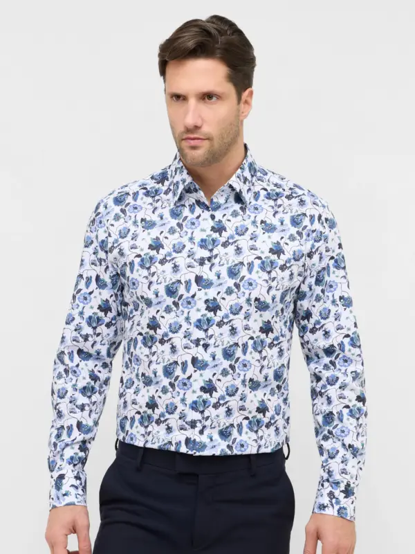 Eterna Twill Skjorte 1398_17X171 Denim