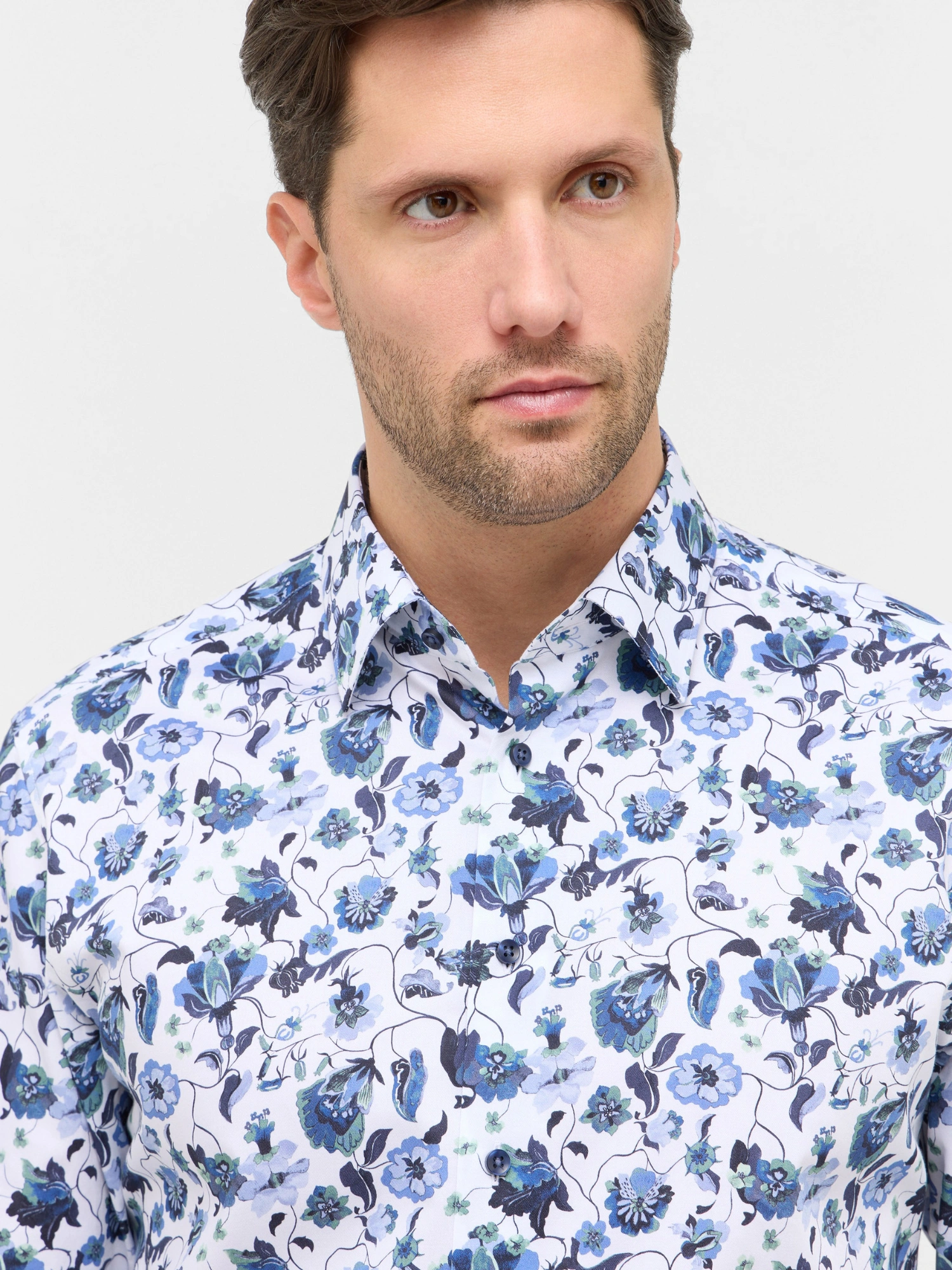 Eterna Twill Skjorte 1398_17X171 Denim