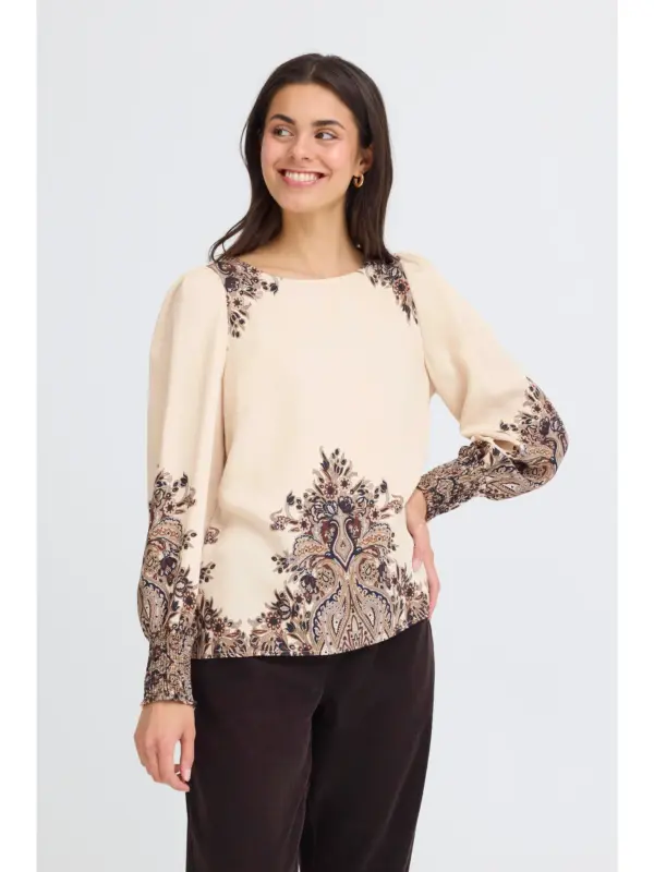 Fransa FRADARA BL 3 Bluse PUMICESTONE PAISLEY