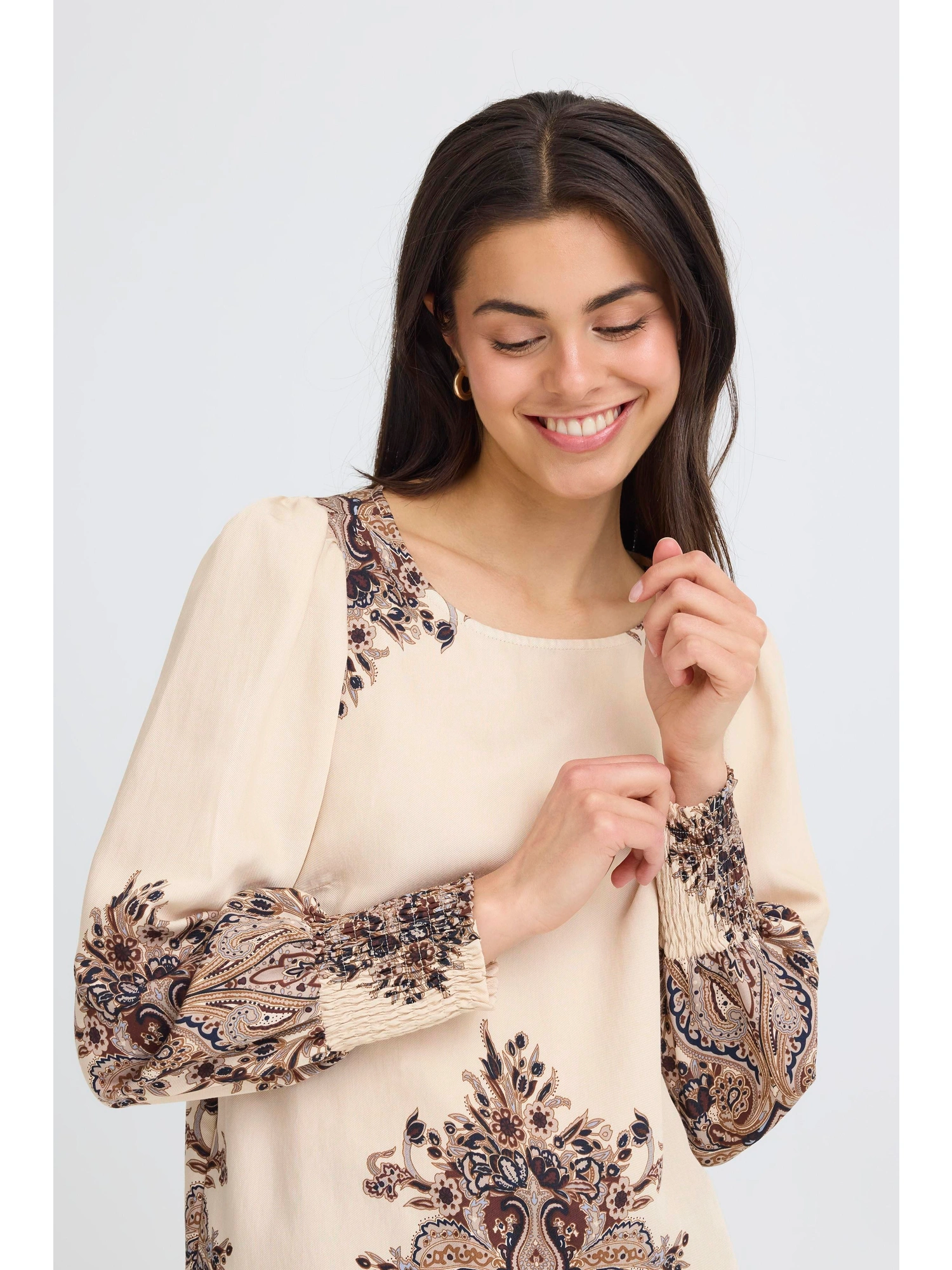 Fransa FRADARA BL 3 Bluse PUMICESTONE PAISLEY