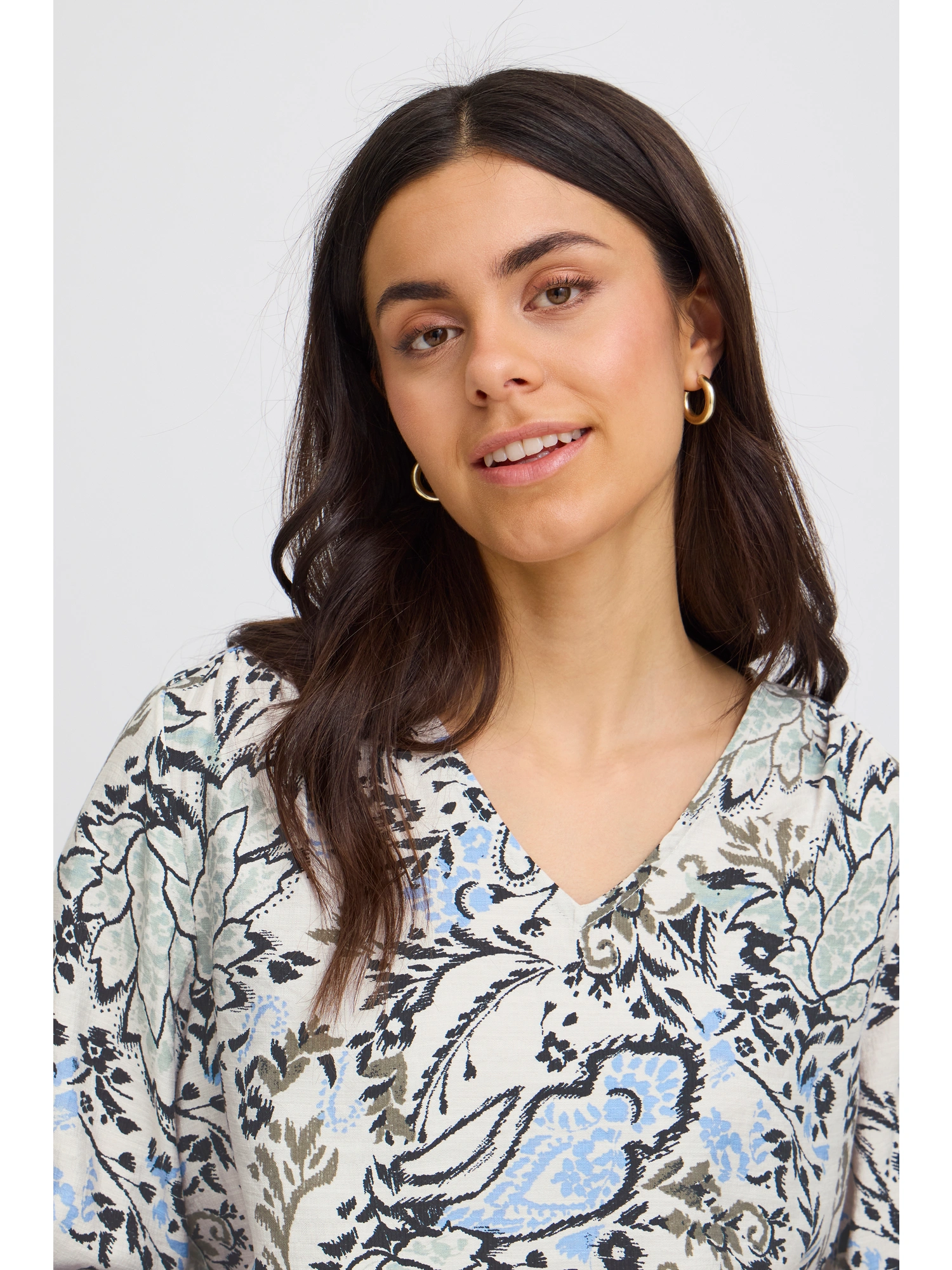 Fransa FRARIANA BL 6 Bluse FEMI BOUQUET GRAY MORN