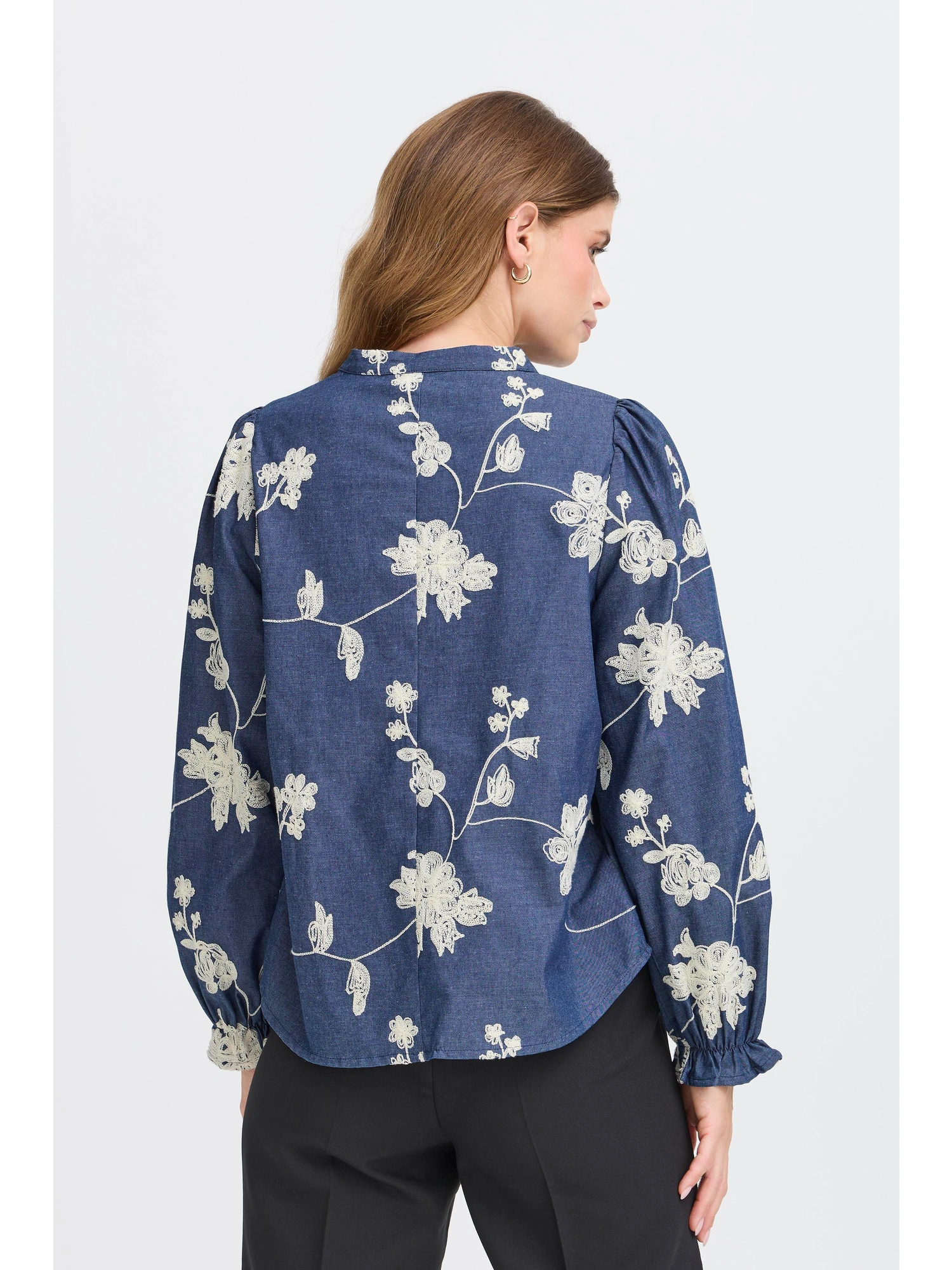 Fransa FRDARANA BL 1 Bluse MID BLUE EMB.