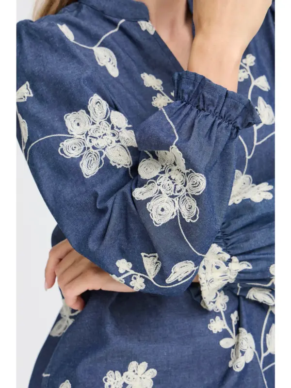 Fransa FRDARANA BL 1 Bluse MID BLUE EMB.