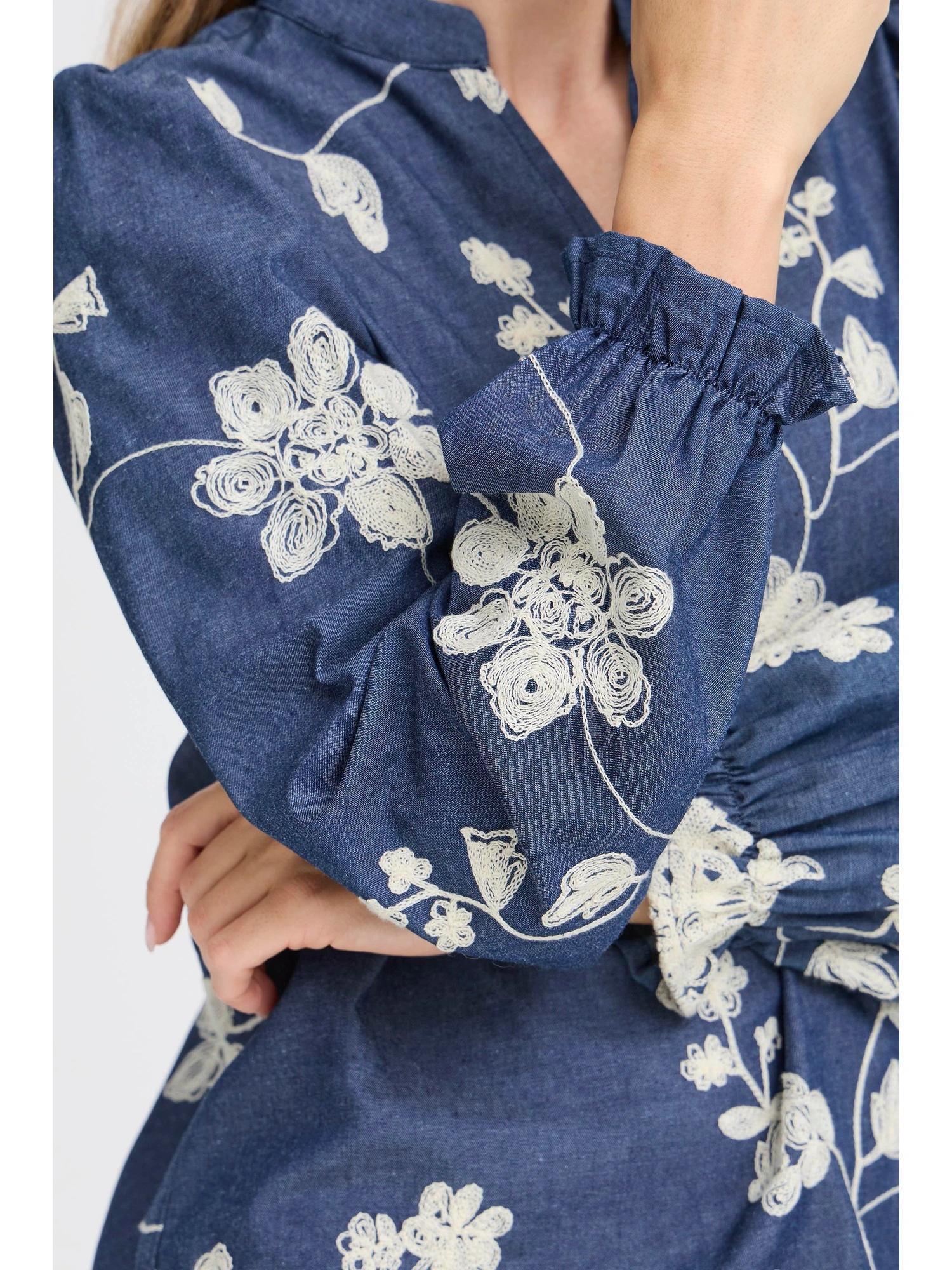 Fransa FRDARANA BL 1 Bluse MID BLUE EMB.