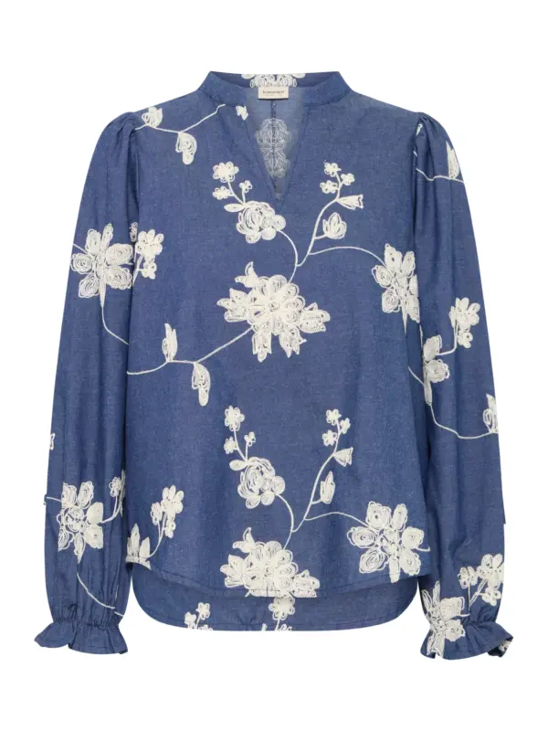 Fransa FRDARANA BL 1 Bluse MID BLUE EMB.