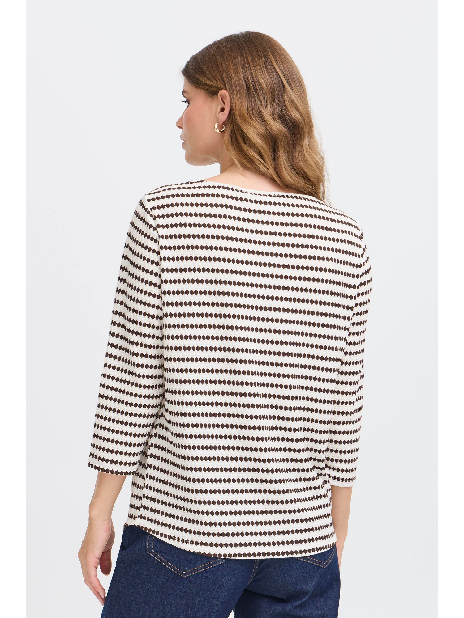 Fransa FRJOSIE TEE 2 T-shirt CHOCOLATE TORTE STRIPE