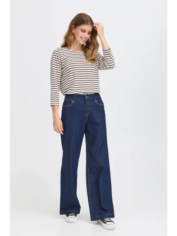 Fransa FRJOSIE TEE 2 T-shirt CHOCOLATE TORTE STRIPE