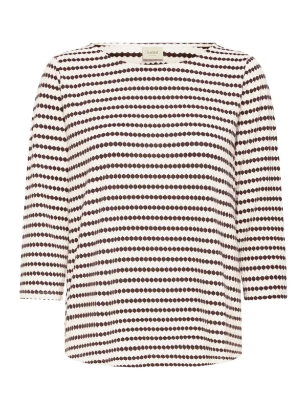 Fransa FRJOSIE TEE 2 T-shirt CHOCOLATE TORTE STRIPE