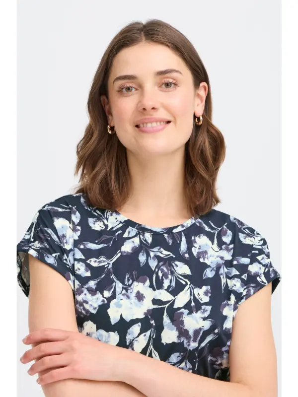 Fransa FRSEEN TEE 1 T-shirt DIS FLORAL SMALL NIGHTSKY