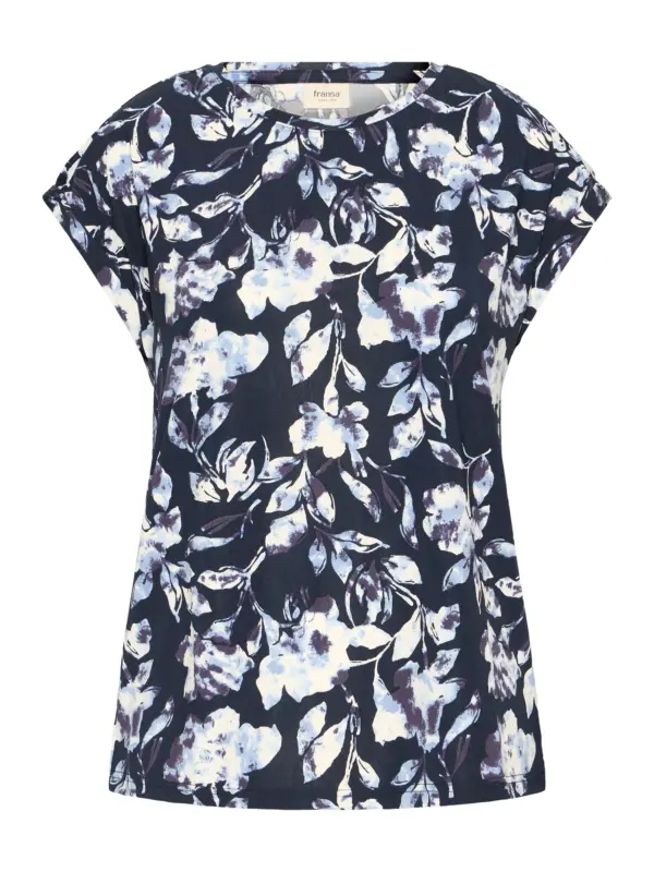 Fransa FRSEEN TEE 1 T-shirt DIS FLORAL SMALL NIGHTSKY