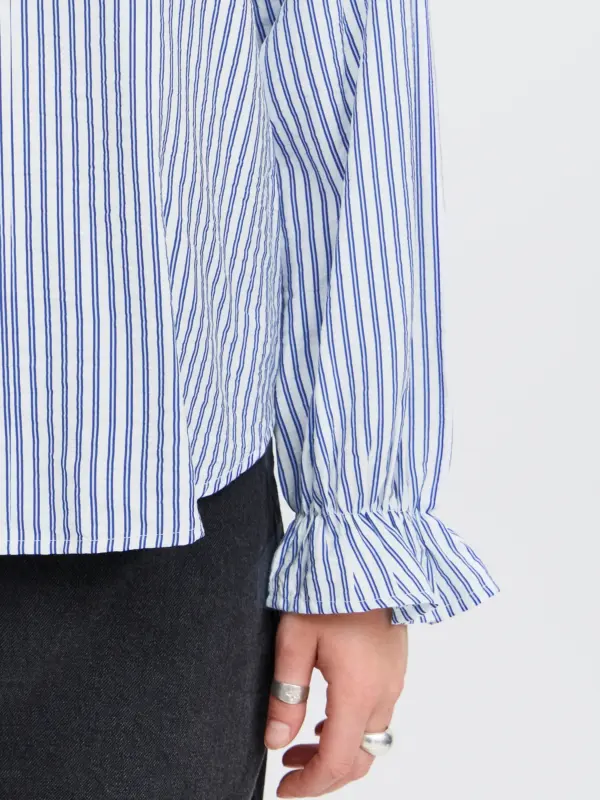 ICHI IXSHEILA SH Bluse Cloud Dancer w blue strip