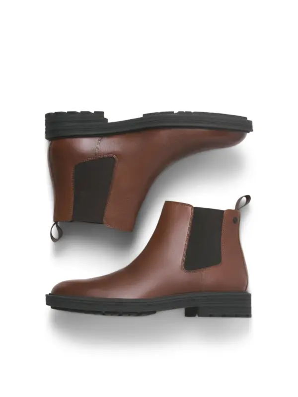 Jack & Jones JFWHOSKINS LEATHER CHELSEA SN Cognac