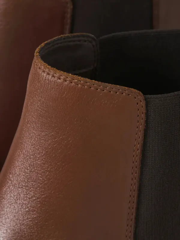 Jack & Jones JFWHOSKINS LEATHER CHELSEA SN Cognac