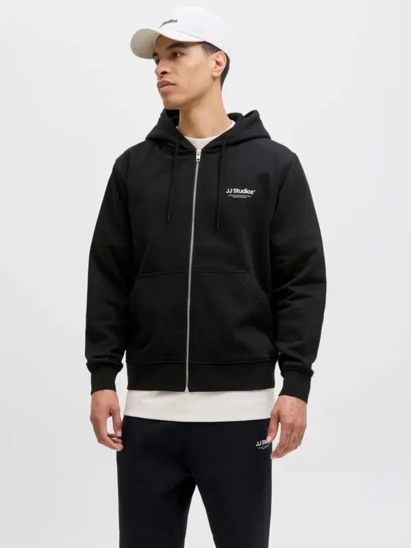 Jack & Jones JJESOHO SWEAT ZIP HOOD Hættetrøje Black