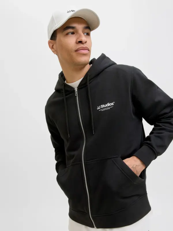 Jack & Jones JJESOHO SWEAT ZIP HOOD Hættetrøje Black