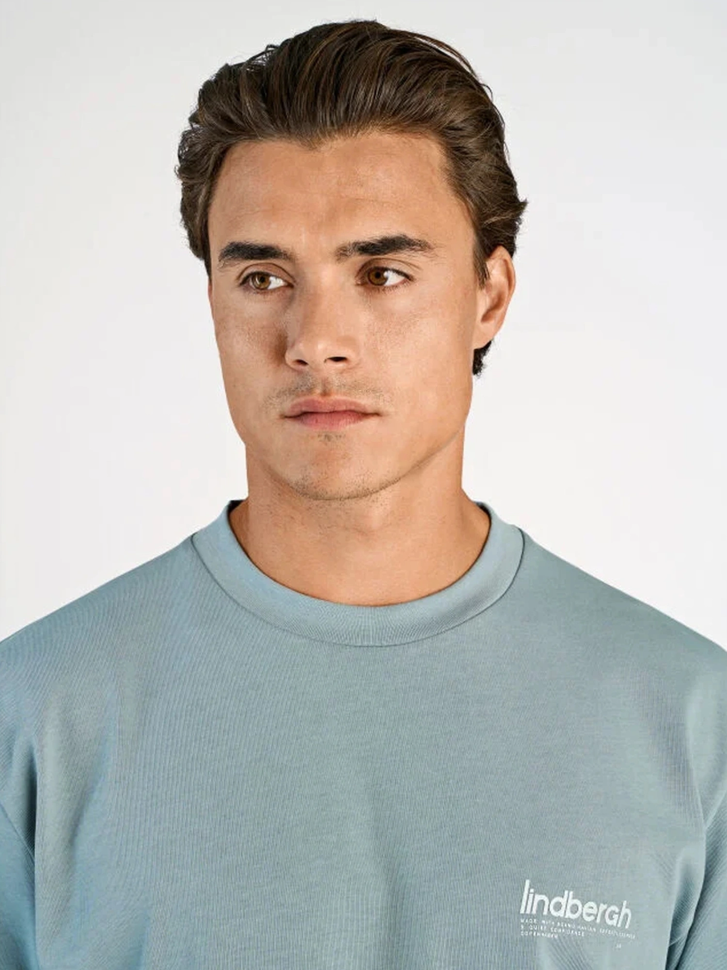 Lindbergh Brand Carrier Oversize T-shirt DK AQUA