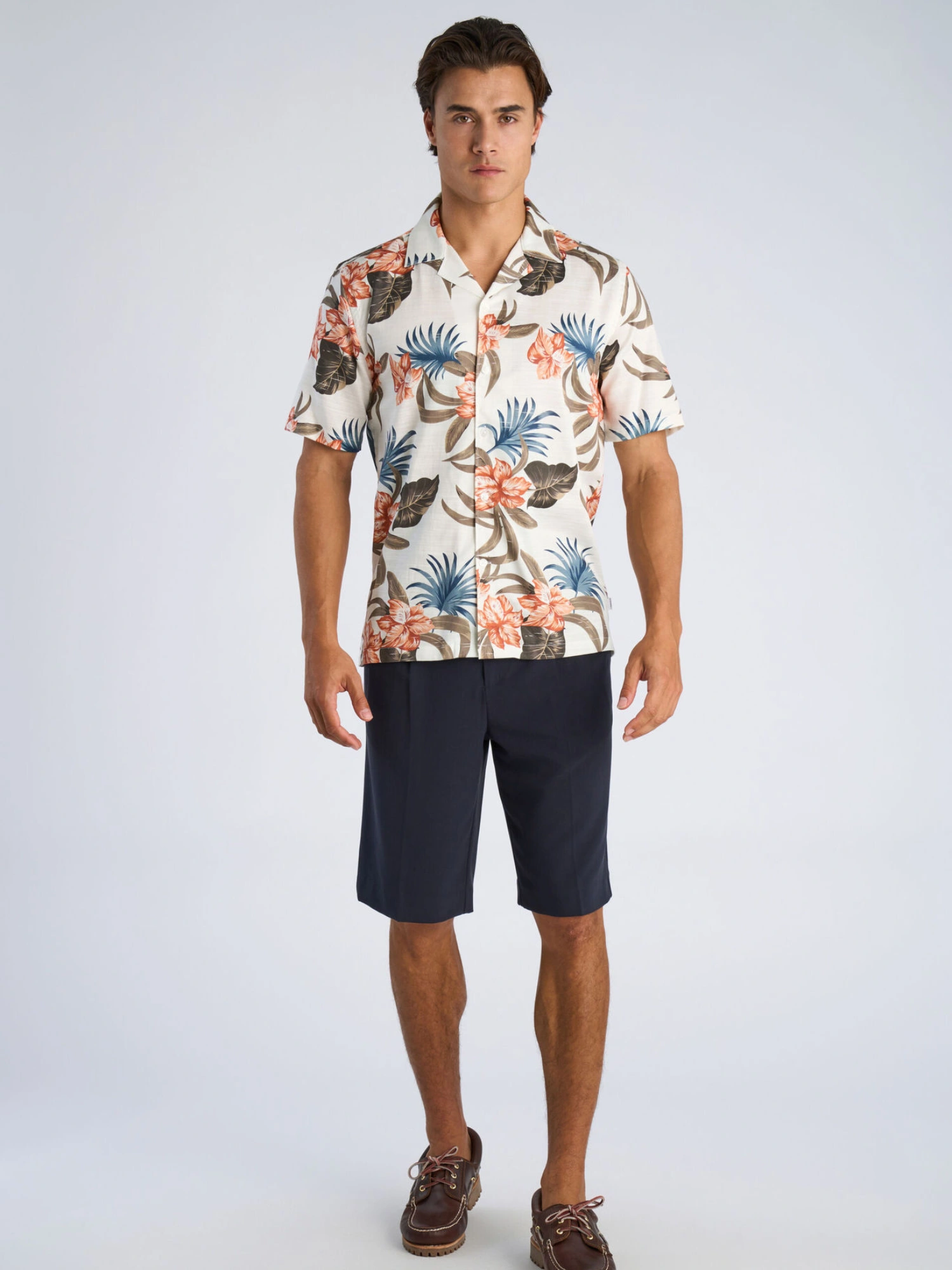 Lindbergh Floral Lyocell Blend Skjorte SOFT CORAL