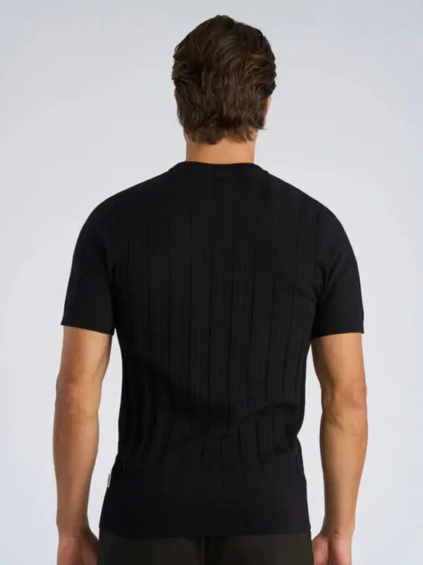 Lindbergh Knitted Crew Neck T-shirt DUSTY BLACK