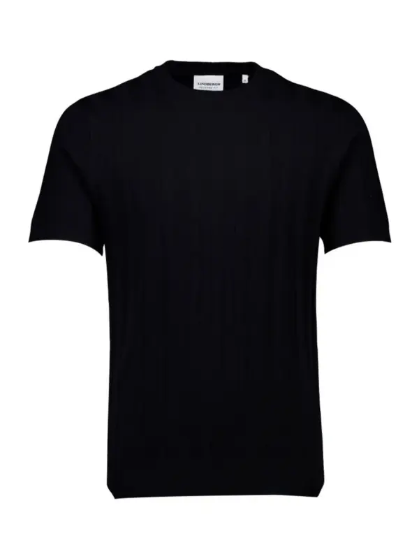Lindbergh Knitted Crew Neck T-shirt DUSTY BLACK