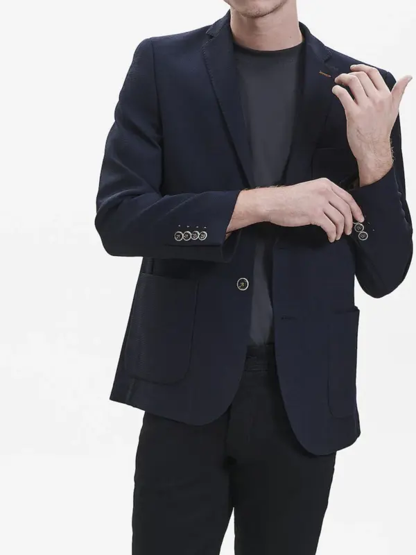 Sunwill Modern Fit Casual Blazer Dark Navy