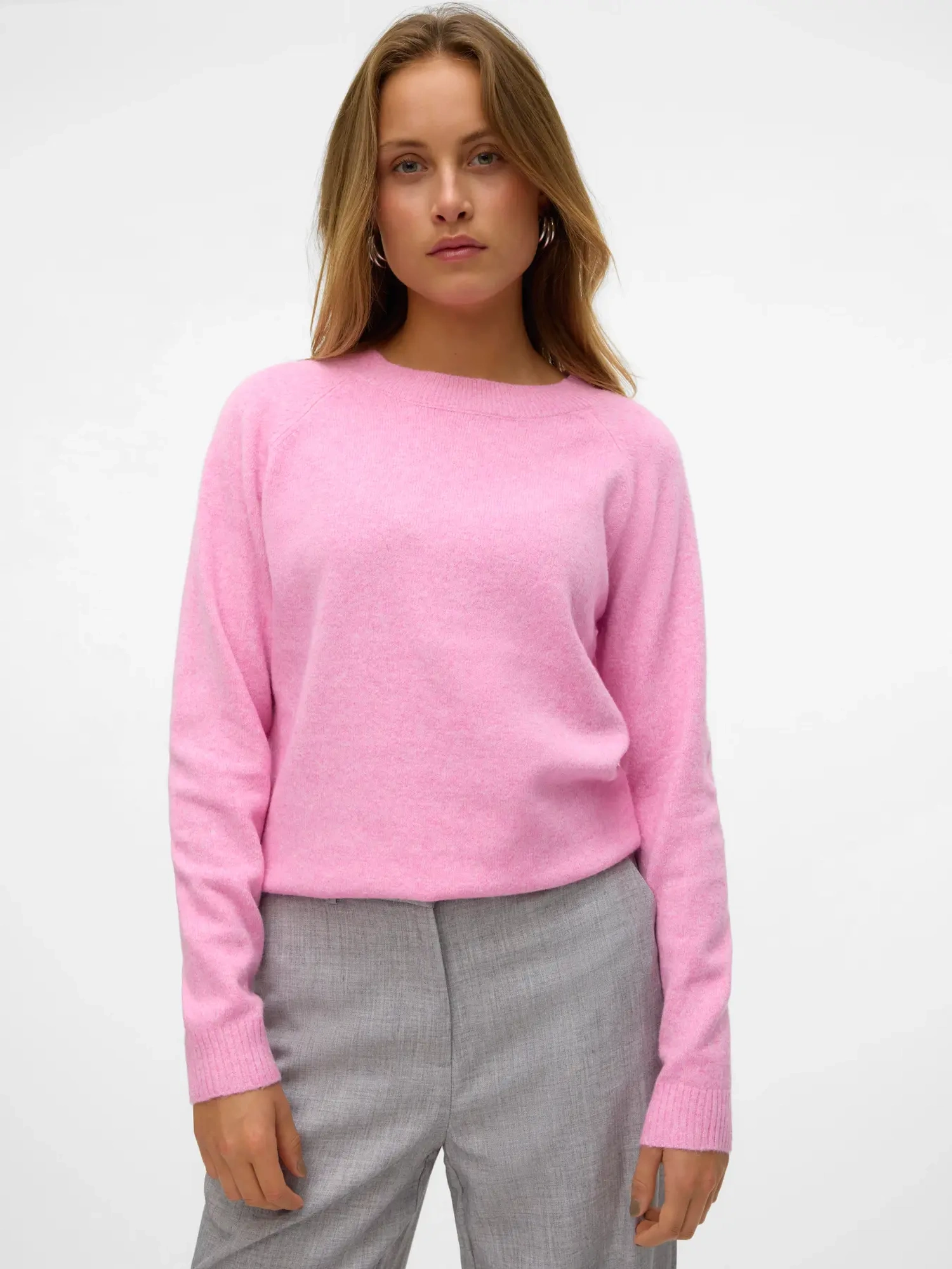 VERO MODA VMDOFFY Pullover Fuchsia Pink MELANGE