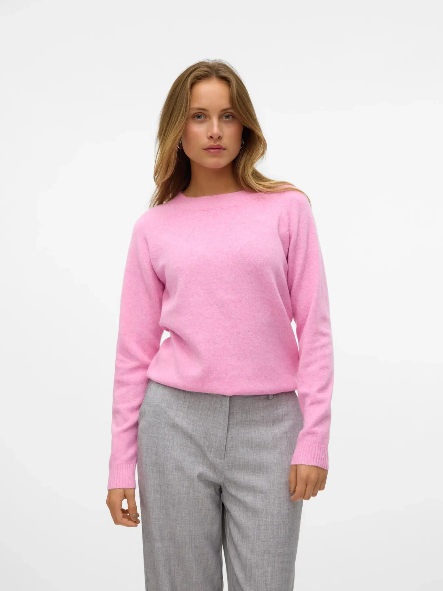 VERO MODA VMDOFFY Pullover Fuchsia Pink MELANGE