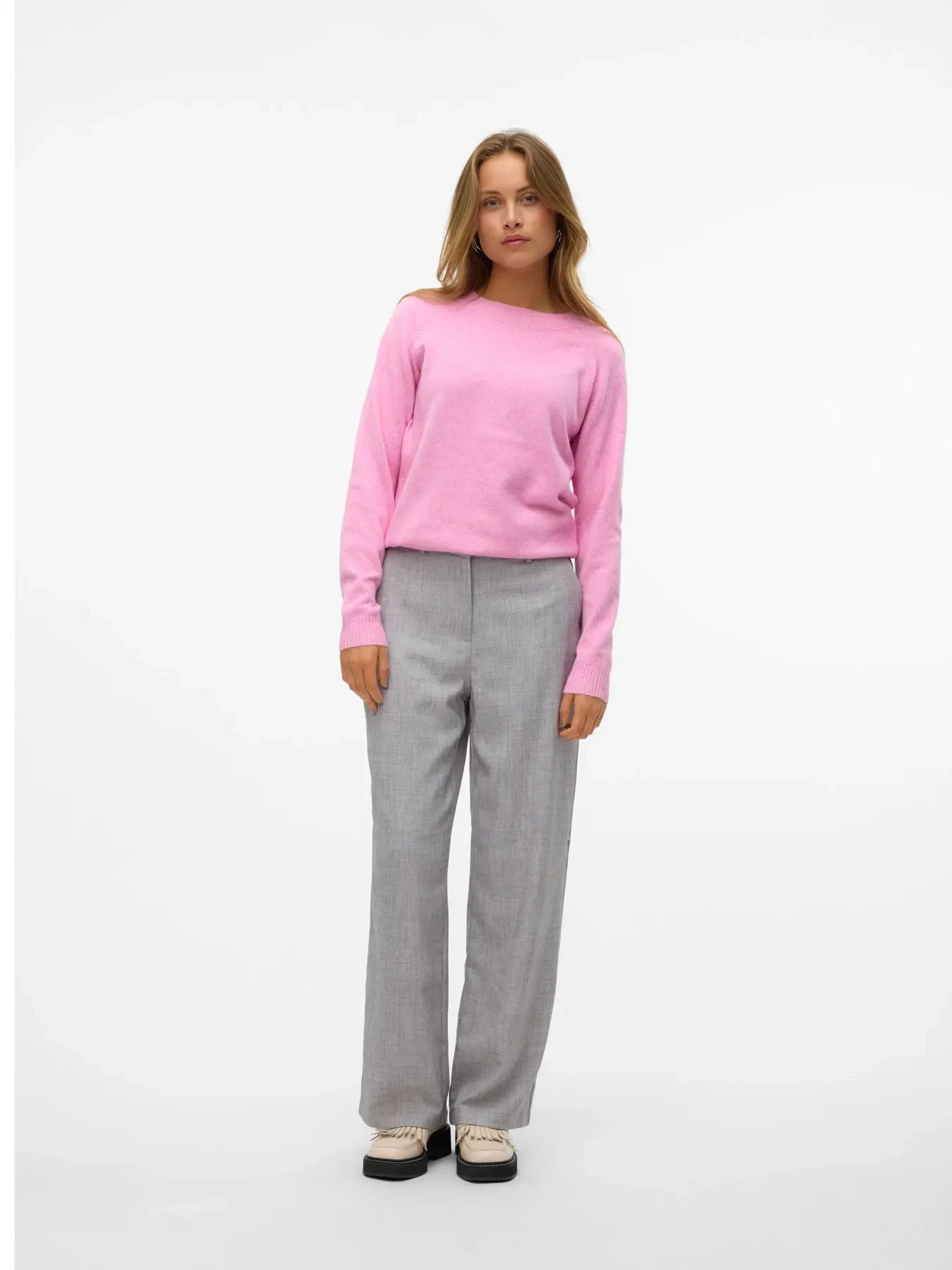 VERO MODA VMDOFFY Pullover Fuchsia Pink MELANGE