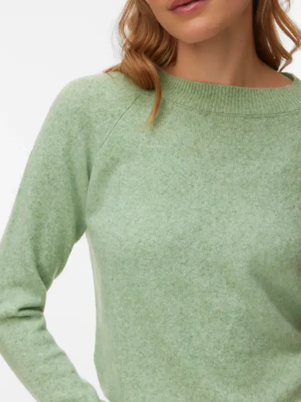 VERO MODA VMDOFFY Pullover Mistletoe W. WHITE MELANGE