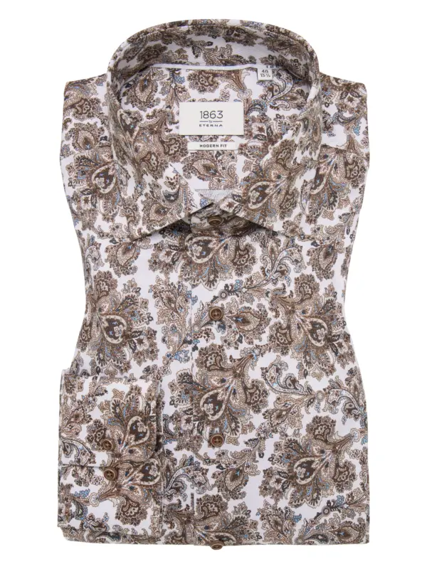 Eterna Modern fit Skjorte 1217/X669 Beige