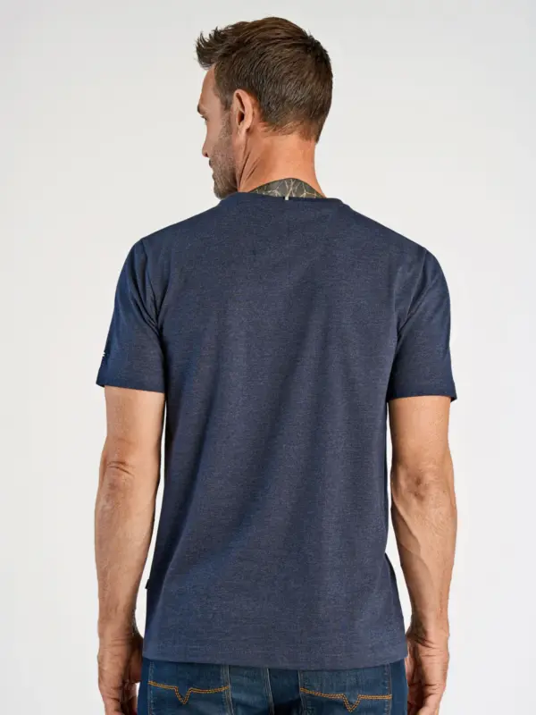 Bison O-neck Print PLUS T-shirt NAVY MEL