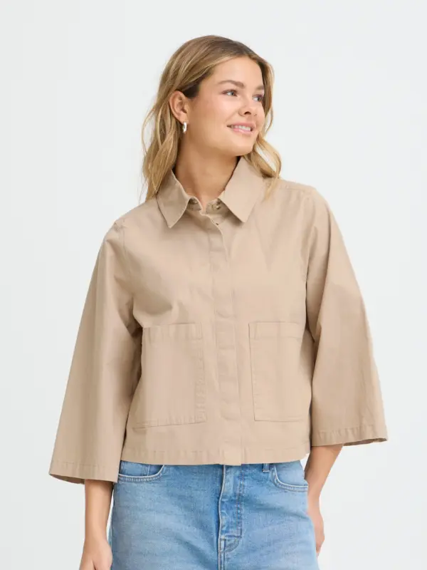 Fransa FRABILENE SH 1 Skjorte SAVANNAH TAN