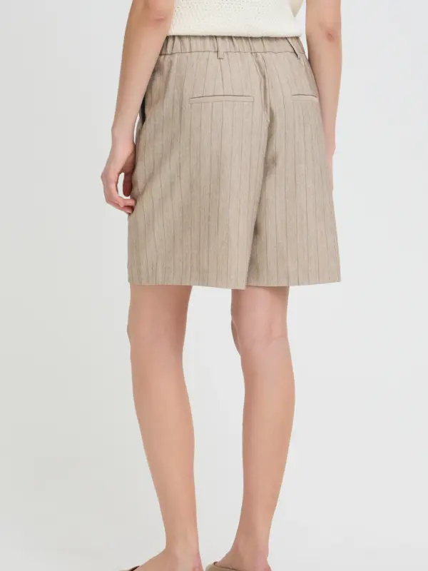 Fransa FRALEX SHO 1 Shorts GRAY MORN MELANGE PINSTRIPE