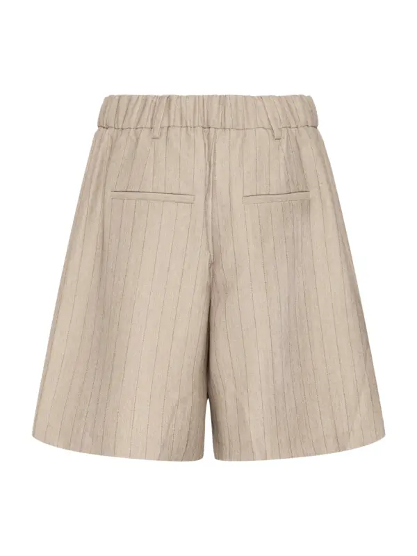 Fransa FRALEX SHO 1 Shorts GRAY MORN MELANGE PINSTRIPE