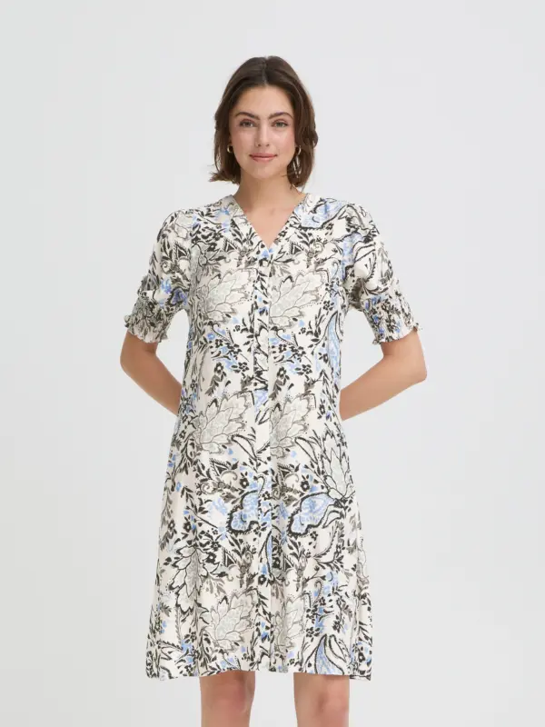 Fransa FRARIANA DR 18 Kjole FEMI BOUQUET GRAY MORN