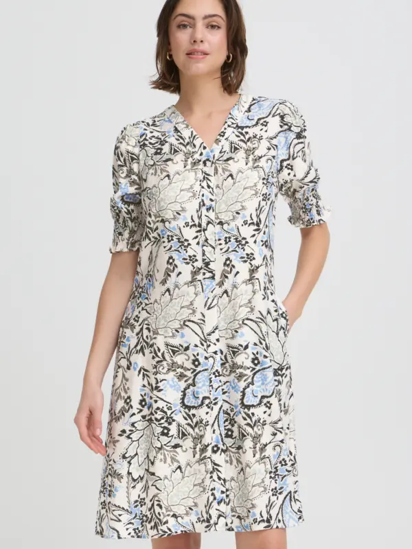 Fransa FRARIANA DR 18 Kjole FEMI BOUQUET GRAY MORN