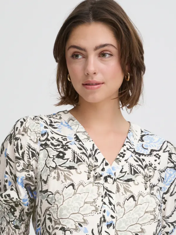 Fransa FRARIANA DR 18 Kjole FEMI BOUQUET GRAY MORN