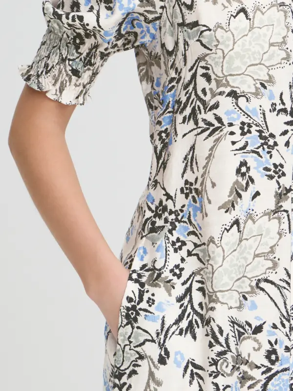 Fransa FRARIANA DR 18 Kjole FEMI BOUQUET GRAY MORN