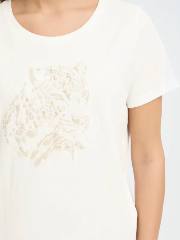 Fransa FREVANI TEE 1 T-shirt WHISPER WHITE LEOP
