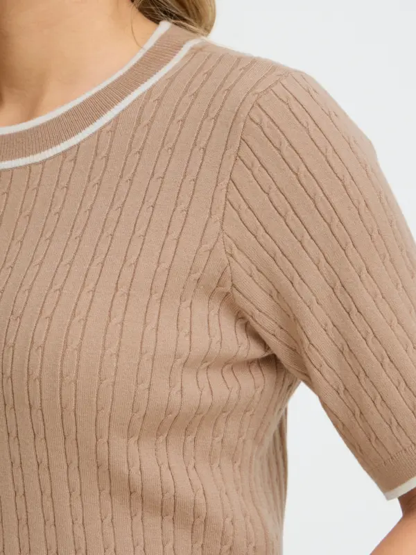 Fransa FRLAUREN PU 1 Pullover SAVANNAH-TAN W. STRIPE